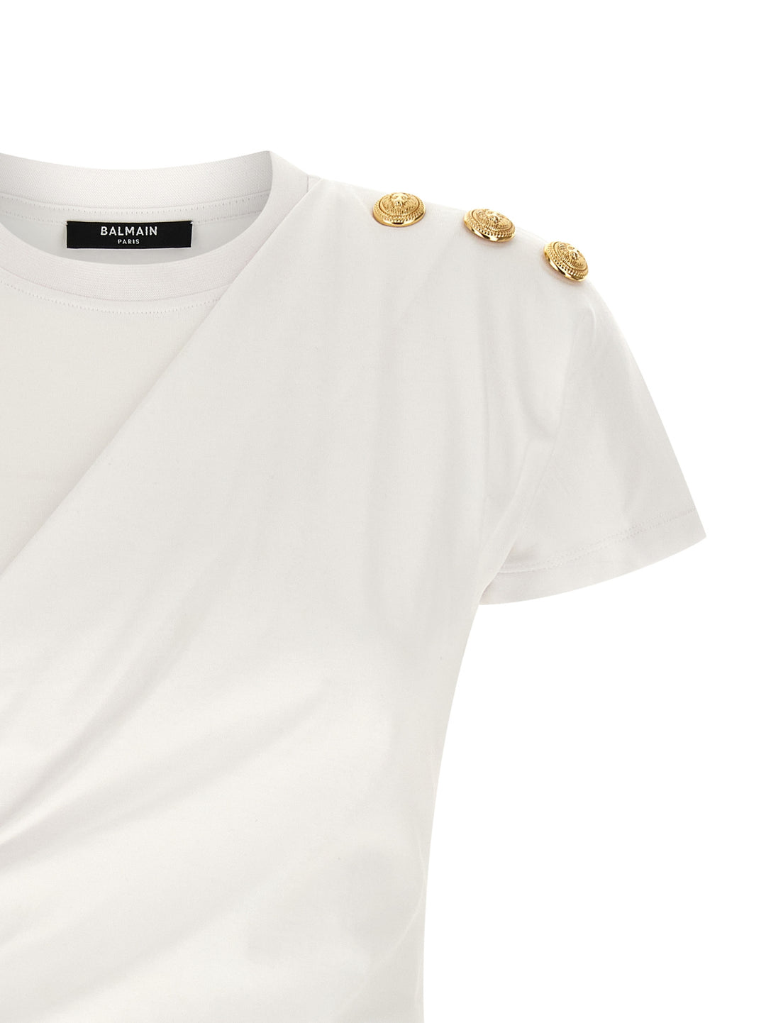 Balmain 3 Buttons T shirt - Bianco/Nero | 282625b65932c583baf3cb080afaec93b9318d98