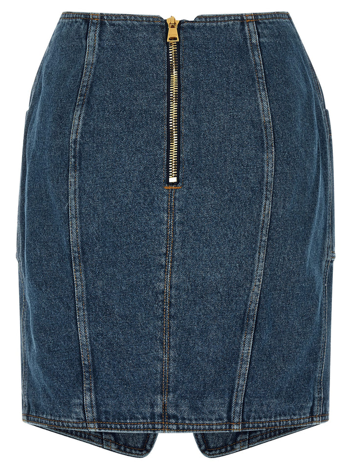 Balmain Belted Gonne - Blu | 7781eeffb6ae88fec8cd4f61364829c5e55925d8