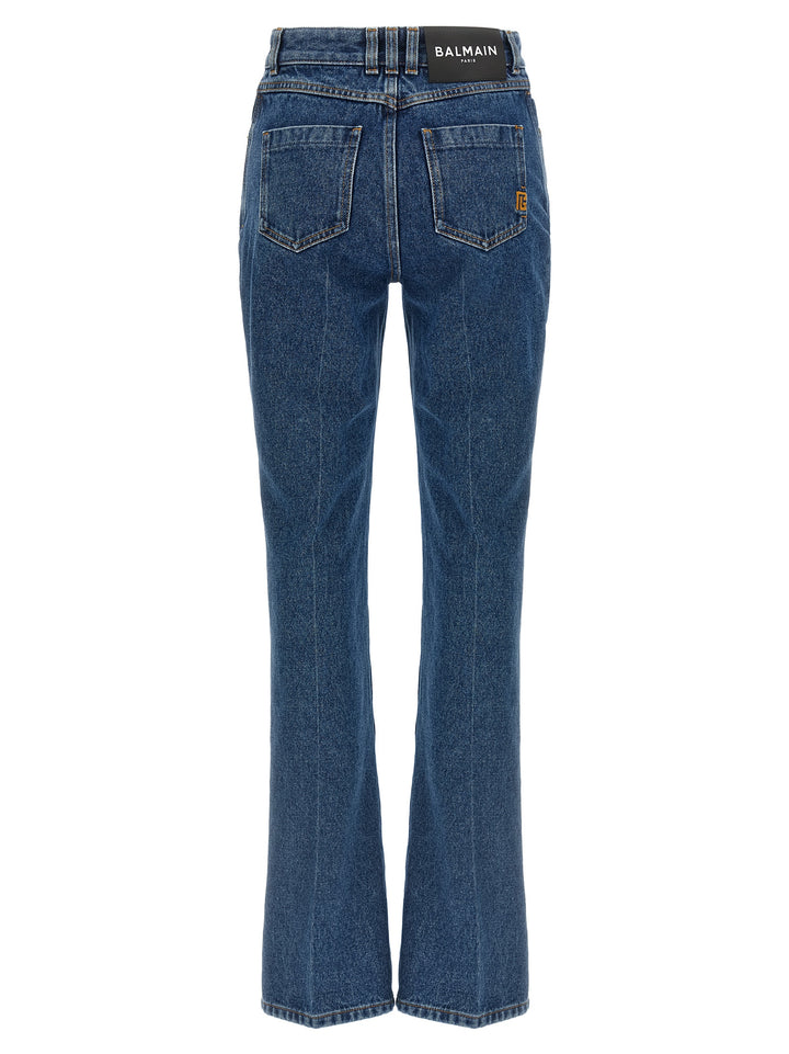 Balmain Embroidery Jeans - Blu | 588e0476ebbb537a64ef6754ade8876ee2178fc8