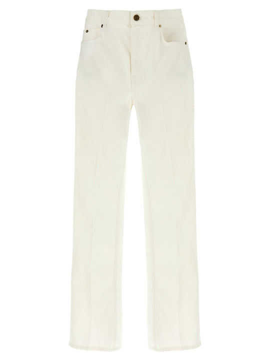 Embroidery Jeans Bianco