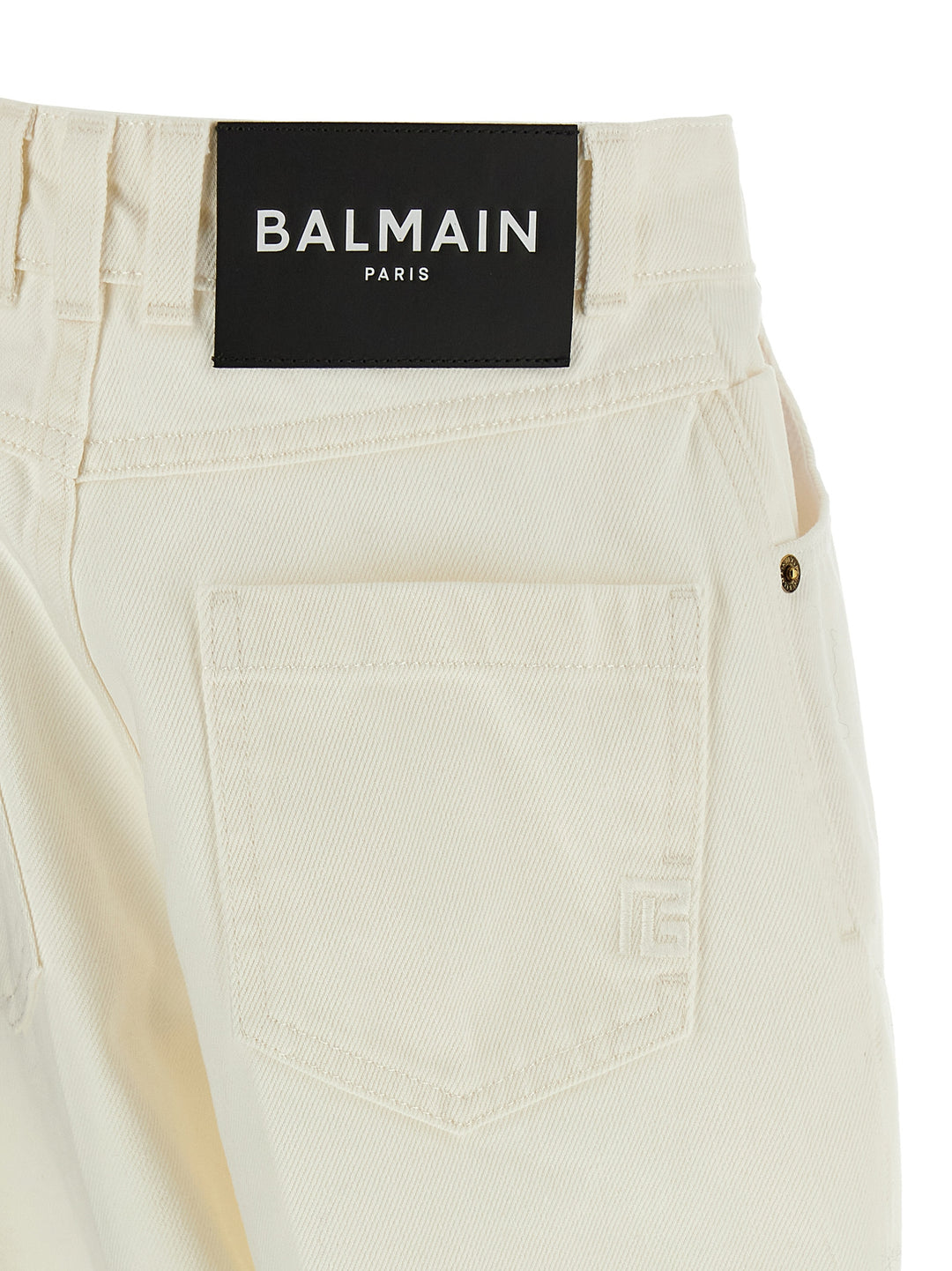 Balmain Embroidery Jeans - Bianco | a202125832ec2e677e64a60cccfd1f45dcbcc5ea