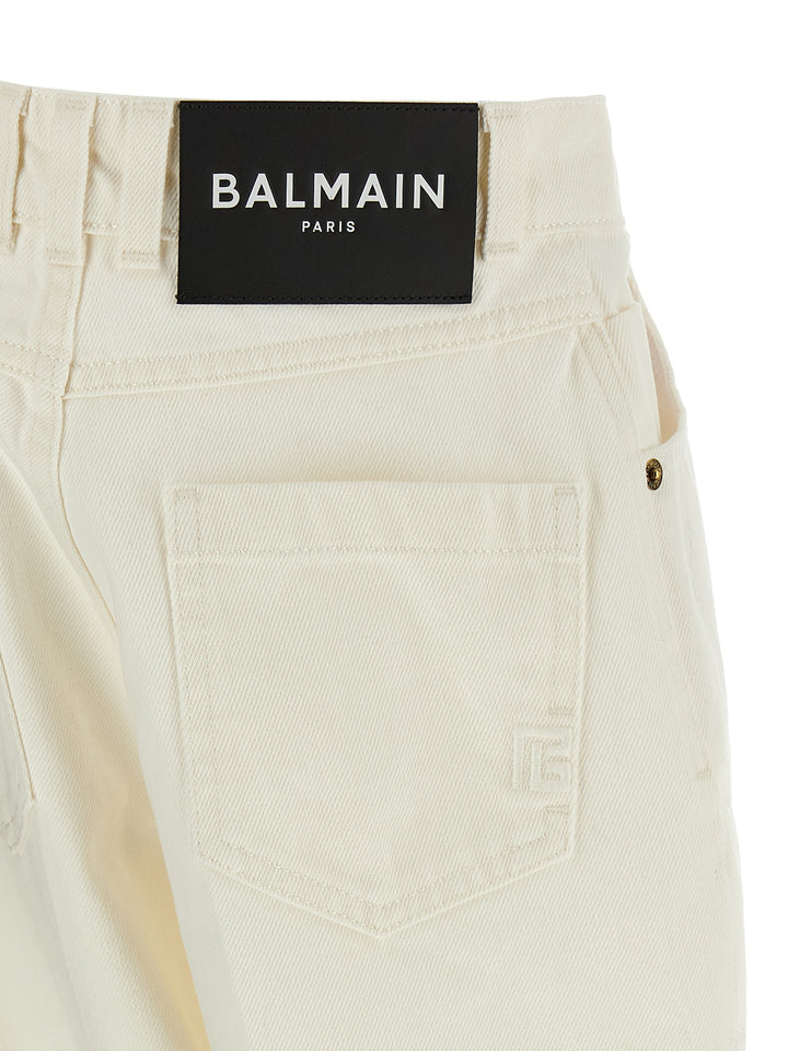 Balmain Embroidery Jeans - Bianco | a202125832ec2e677e64a60cccfd1f45dcbcc5ea