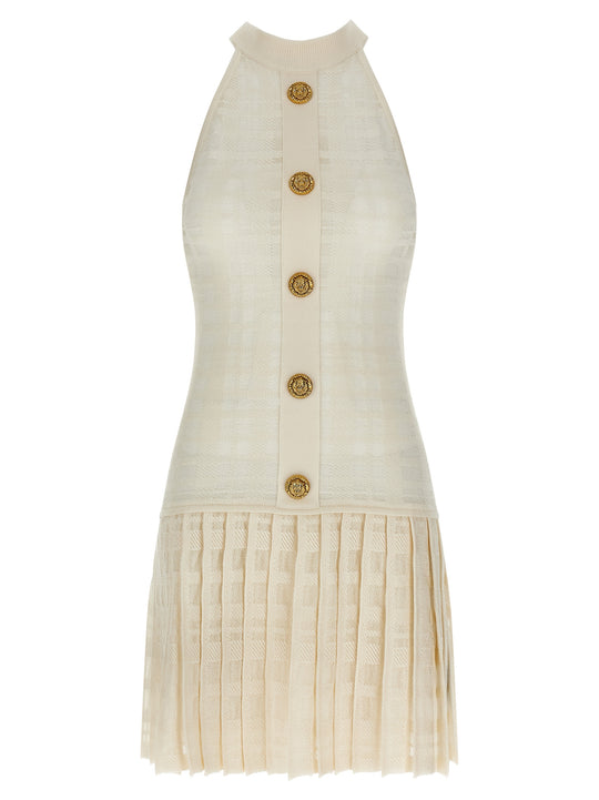 Tartan Knit Dress Abiti Bianco