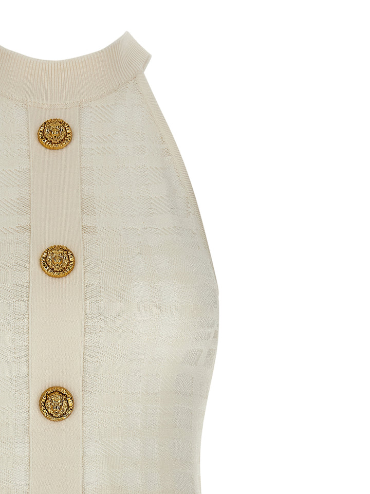 Balmain Tartan Knit Dress Abiti - Bianco | 0eb6a5e5f6011341f08ea2cc97d6eee6c4ca12e7