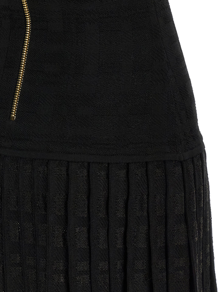 Balmain Tartan Knit Dress Abiti - Nero | 25715b22f62dd0082753f65d3965b465a7041260