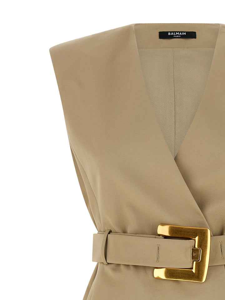 Balmain Anthem Abiti - Beige | 4f6574be09fcfb24e164b73298e69ce5f57a3482