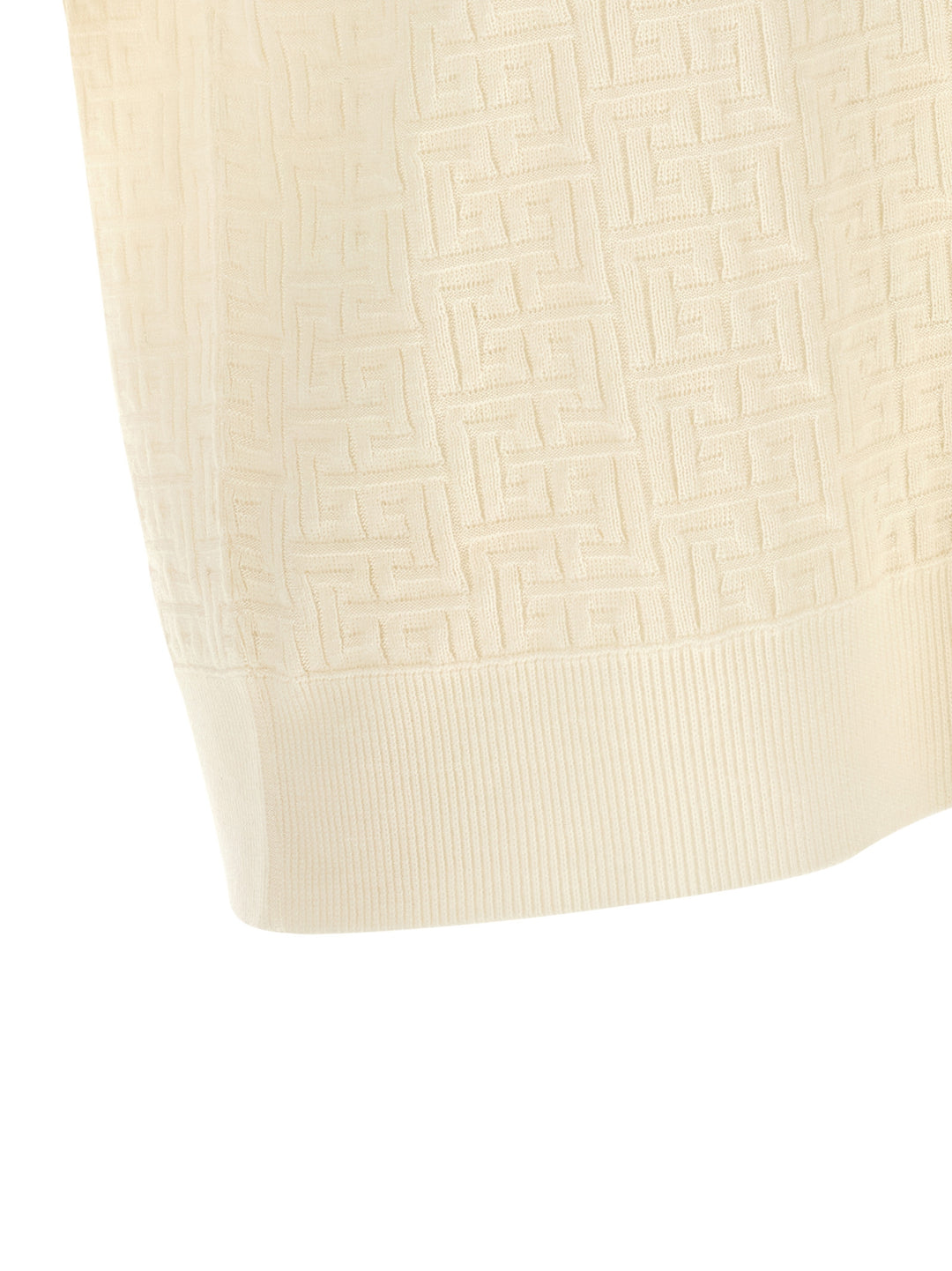 Balmain Monogram Jacquard  Shirt Polo - Bianco | 629bfc7f8a19ff4868d11ac88c61c97a96999c96