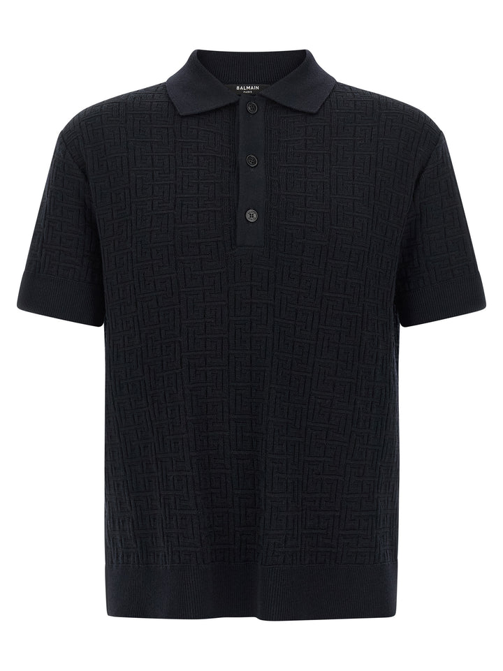 Balmain Monogram Polo - Blu | 5a31f45f9443bf72d898dc369bae752661d2428d