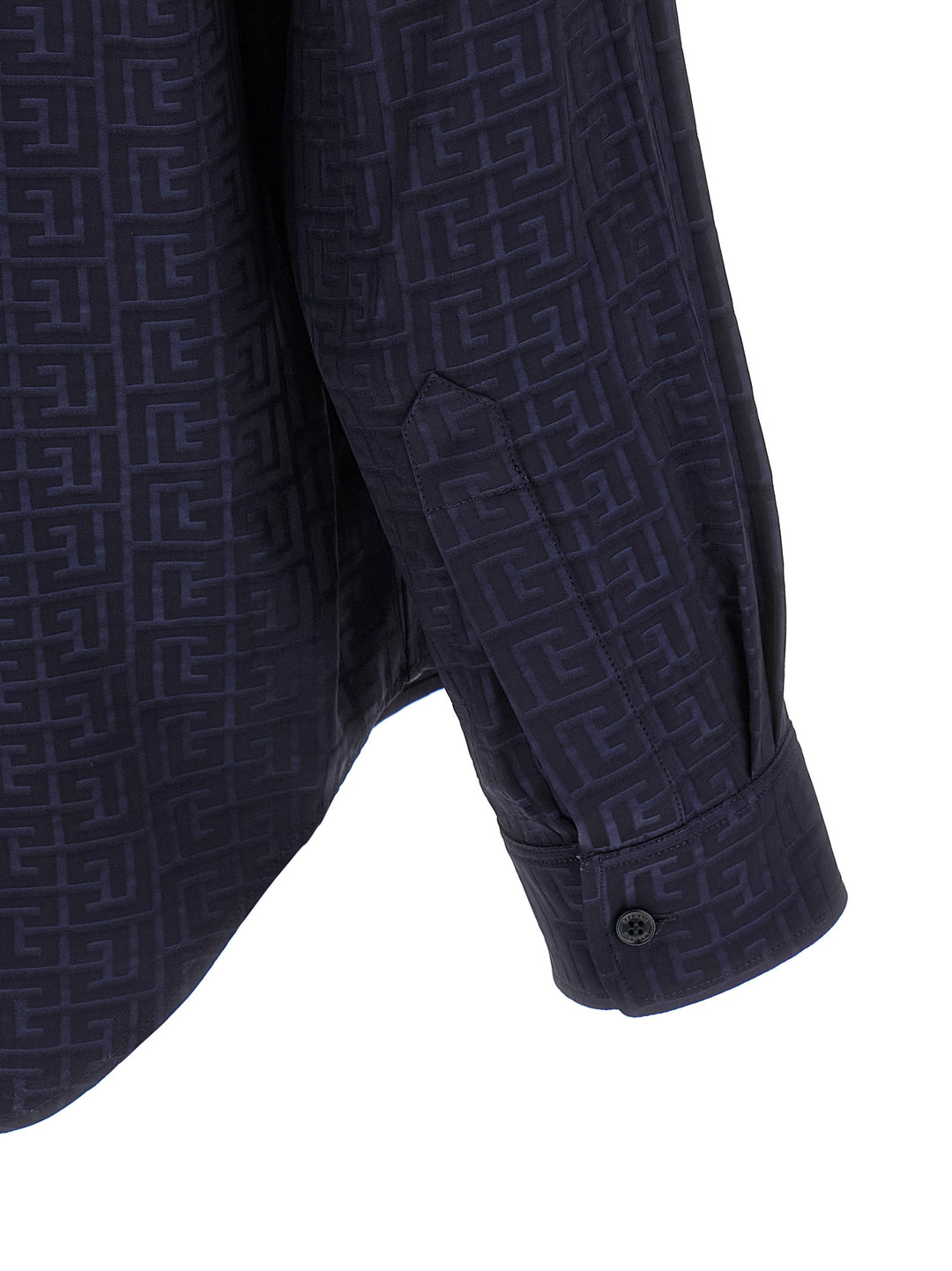 Balmain Jacquard Monogram Shirt Camicie - Blu | b3e194c9eac0547b5adbea7dce5e10fa26efc00e