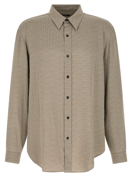 Jacquard Monogram Shirt Shirt And Blouse Gray