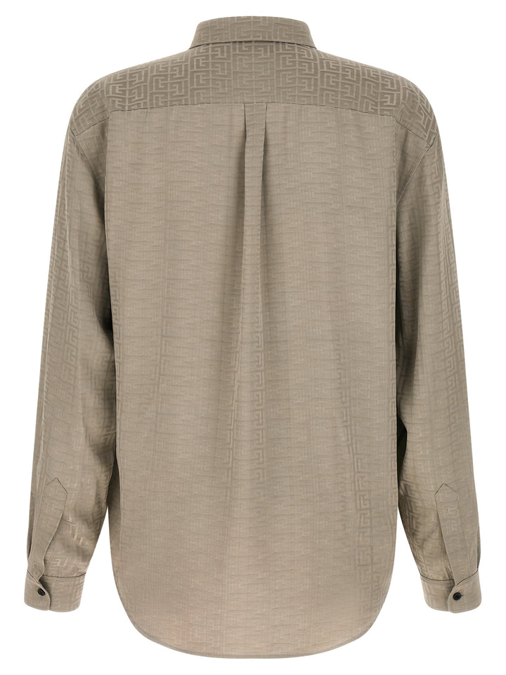 Balmain Jacquard Monogram Shirt Camicie - Grigio | 84fcec9d520df14998c12aca87234e093a457304