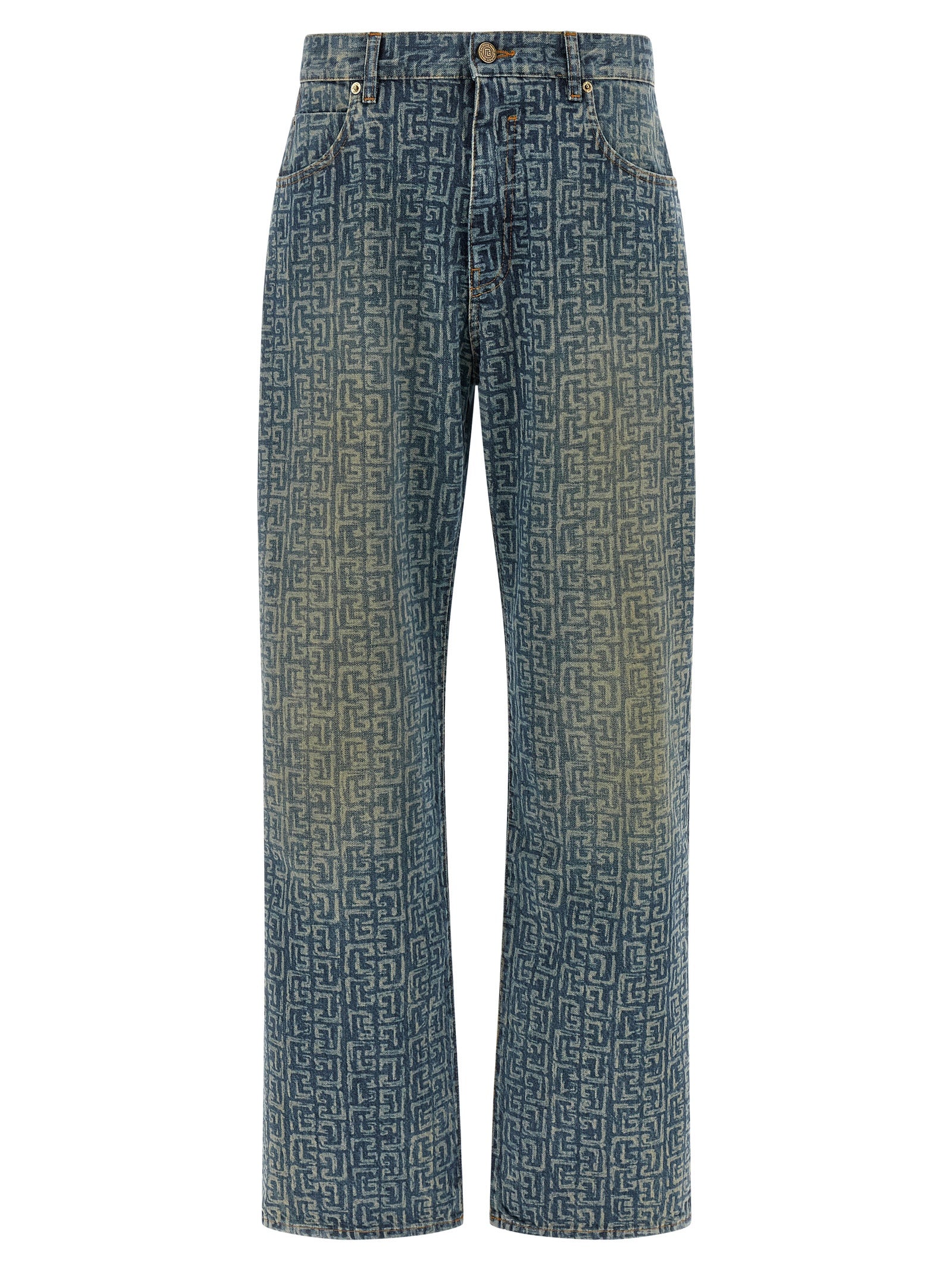 Balmain Monogram Jeans - Blu | cbfb489c2b0a89f9475847a471d989f8862ed6ae