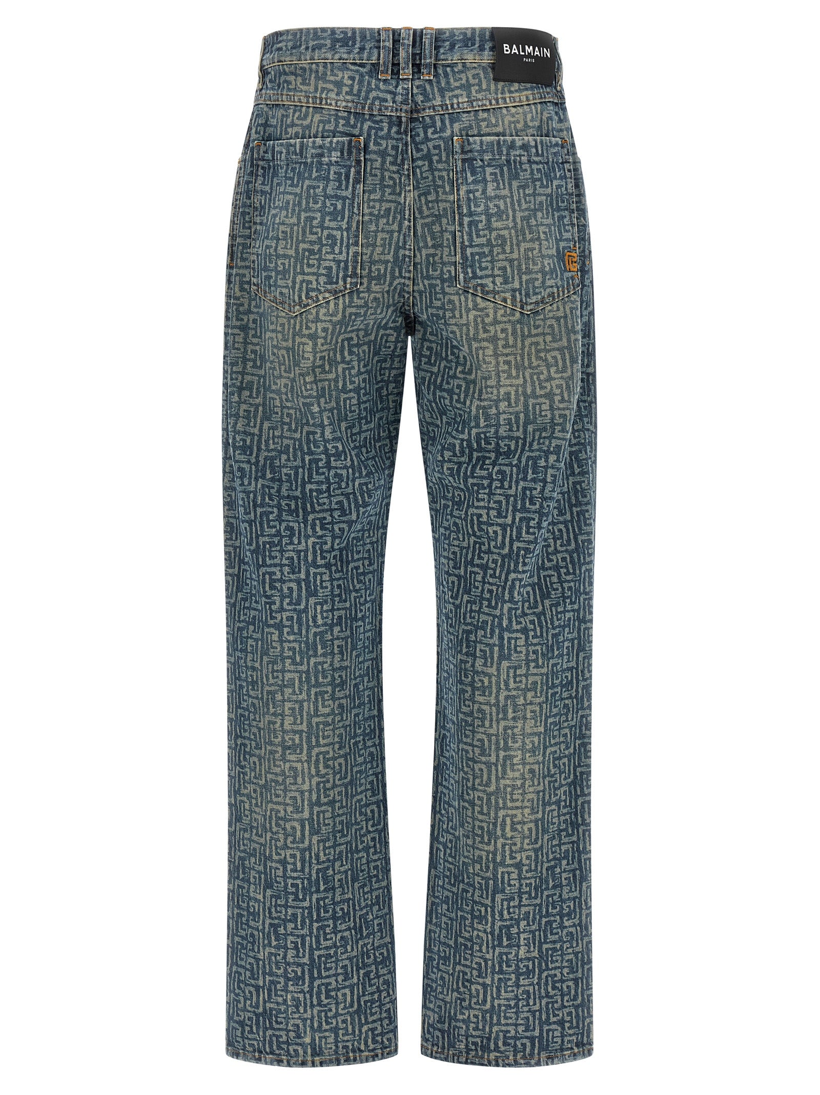 Balmain Monogram Jeans - Blu | 05bd6c9e007db46530b648687bbb240d8dc5b95d