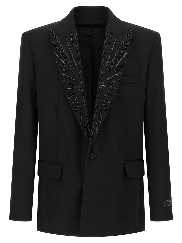 Balmain Crystal Blazer - Nero | e83cd1abeba6a18240fc3ae3f253f7c35c0e31d0