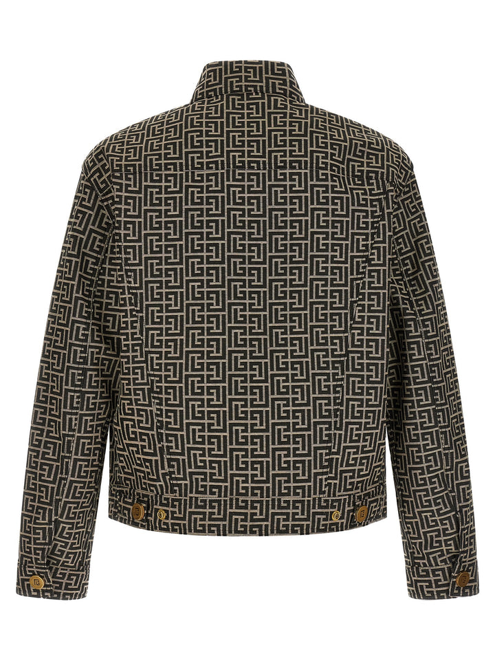 Balmain Jacquard Monogram Jacket Puffer Jackets - Nero | 4304f1d516e53711804ff217c088681a3b83c371