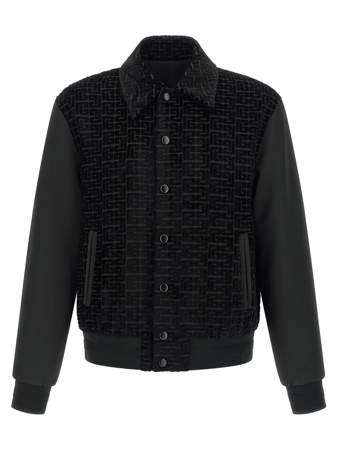 Balmain Velvet Bomber Jacket Puffer Jackets - Nero | 050c6ebec129130d82e80a8ee7cd5796f61a04f9