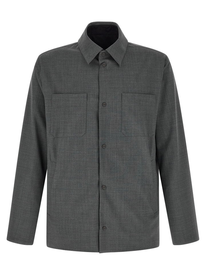Herno Reversible Overshirt Puffer Jackets - Grigio | af5a483a6d28bcb82f00981820a67806c5727b1f