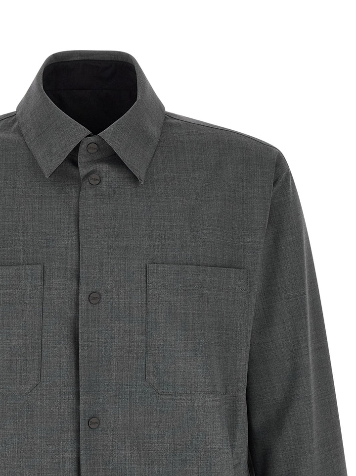 Herno Reversible Overshirt Puffer Jackets - Grigio | f02e45151546bc622a338b85835a7d08648949d2