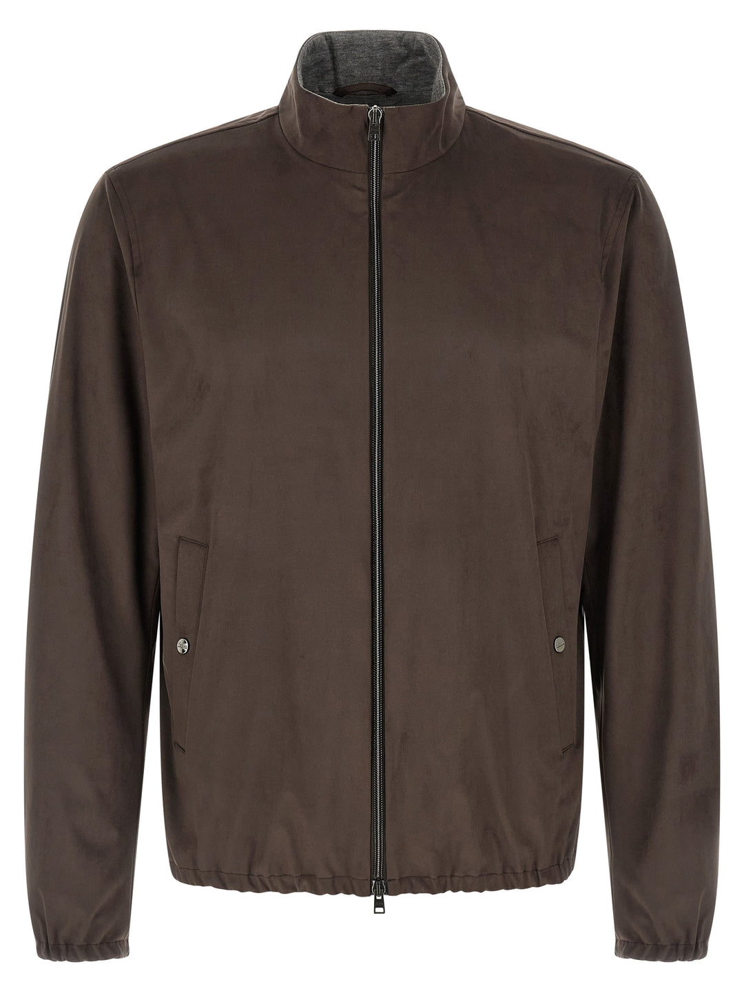 Herno Suede Effect Jacket Puffer Jackets - Marrone | a224e978136f290bd057b496bc48fcd245c0bb60