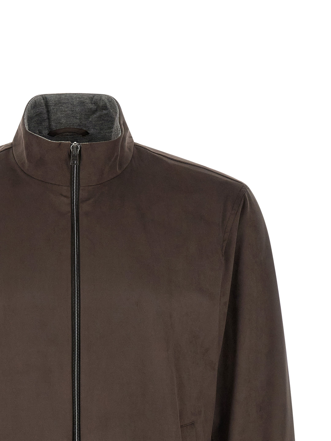 Herno Suede Effect Jacket Puffer Jackets - Marrone | 07832ea67ec24711dec40e34bff1878db9bcc510