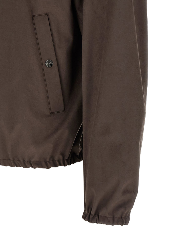 Herno Suede Effect Jacket Puffer Jackets - Marrone | 18361980faf5d69345ea2bb4b2a57612784281fa