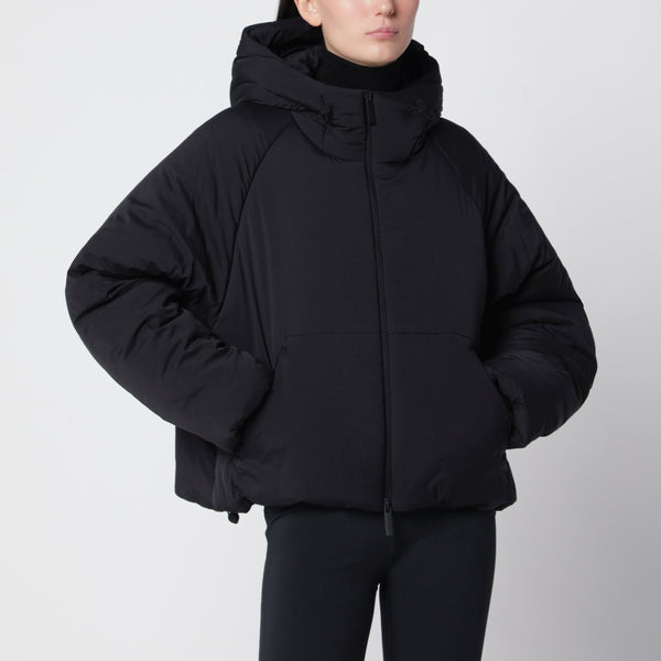 Black Laminar Jacket In Nylon With Synthetic Padding