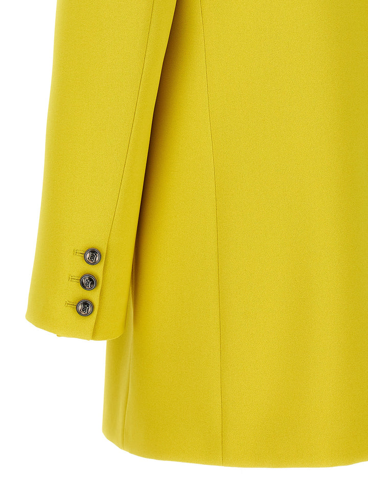 Double-Breasted Blazer With Logo Buttons Blazer And Suits Giallo