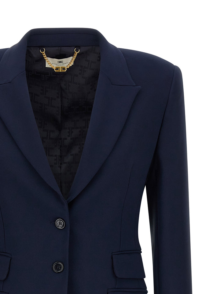 Elisabetta Franchi Light Crêpe Blazer BlazerS - Blu | 947fcb7a4157b8e767e229dba33c2338a28fc327