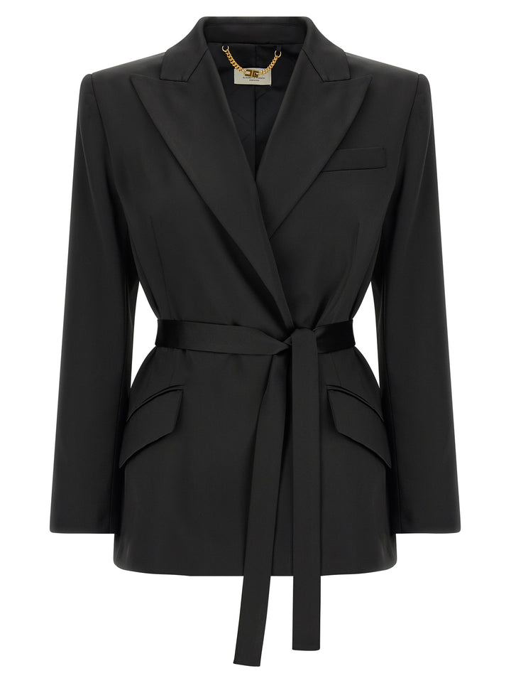 Elisabetta Franchi Stretch Satin Blazer BlazerS - Nero | bcc2638da73fe01b35bab2db94032fe8f8c6cdb9