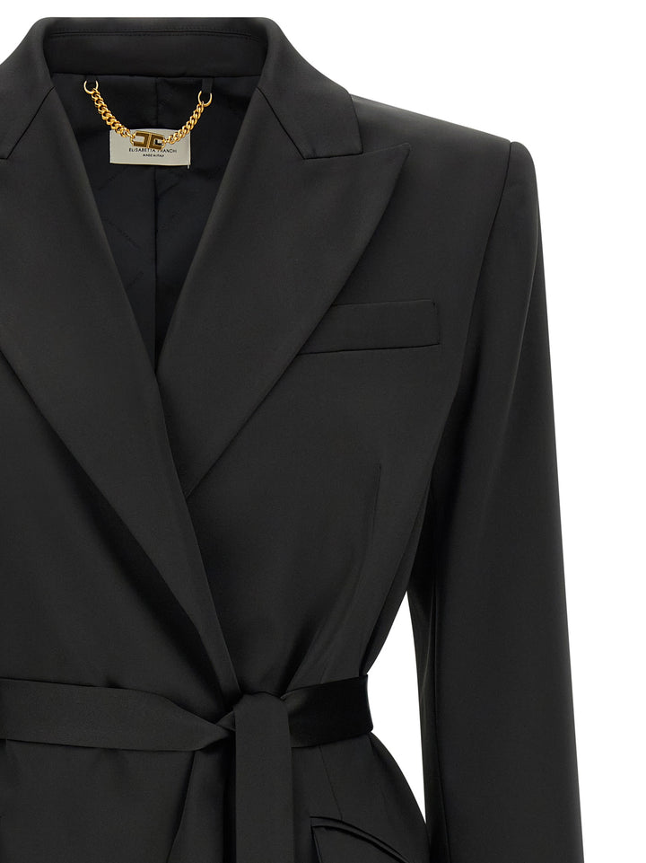 Elisabetta Franchi Stretch Satin Blazer BlazerS - Nero | 3a3859a6b54f4207845a4567a0d847adeb43b9b3
