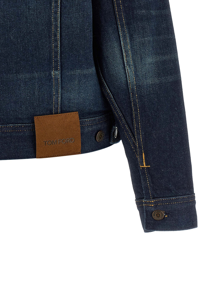 Tom Ford Japanese Denim Jacket Puffer Jackets - Blu | 0d6c2c3332e620da374f4db707ec7551374e38a0