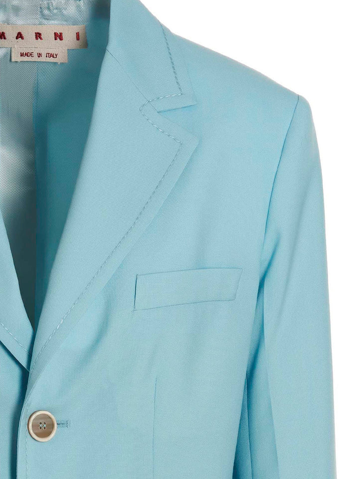 Marni Single-Breasted Blazer Jacket BlazerS - Celeste | df8ea0d2e66fe80b39b0fdeab59303f726d7af49