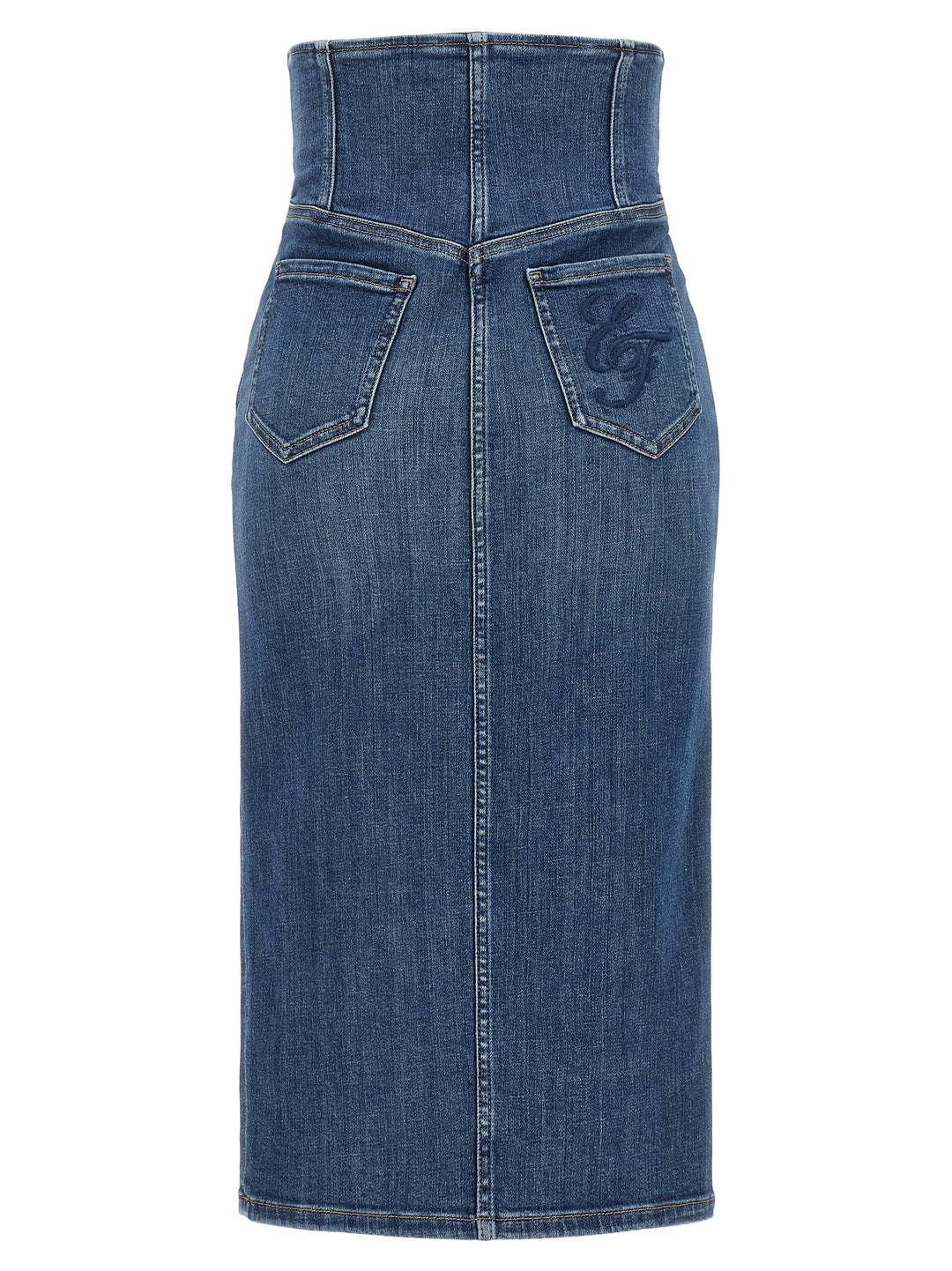 Elisabetta Franchi Denim Skirt Gonne - Blu | 08902415235d931eb51852bbde8f7032a763d105