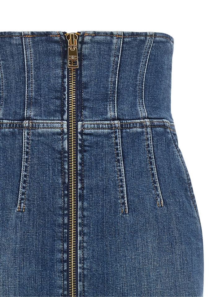 Elisabetta Franchi Denim Skirt Gonne - Blu | fa0601f4817706eedc3637f72ada963dc716a320