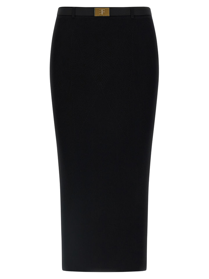 Elisabetta Franchi Ribbed Knit Skirt Gonne - Nero | 7b2c86c5deeb4e215583c7c85d63eba24ac4c32d