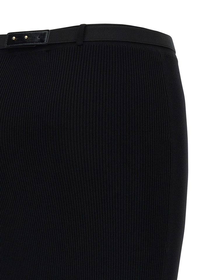 Elisabetta Franchi Ribbed Knit Skirt Gonne - Nero | 6060bce6c0e1fcffd432e86bf1759258731b6c9b