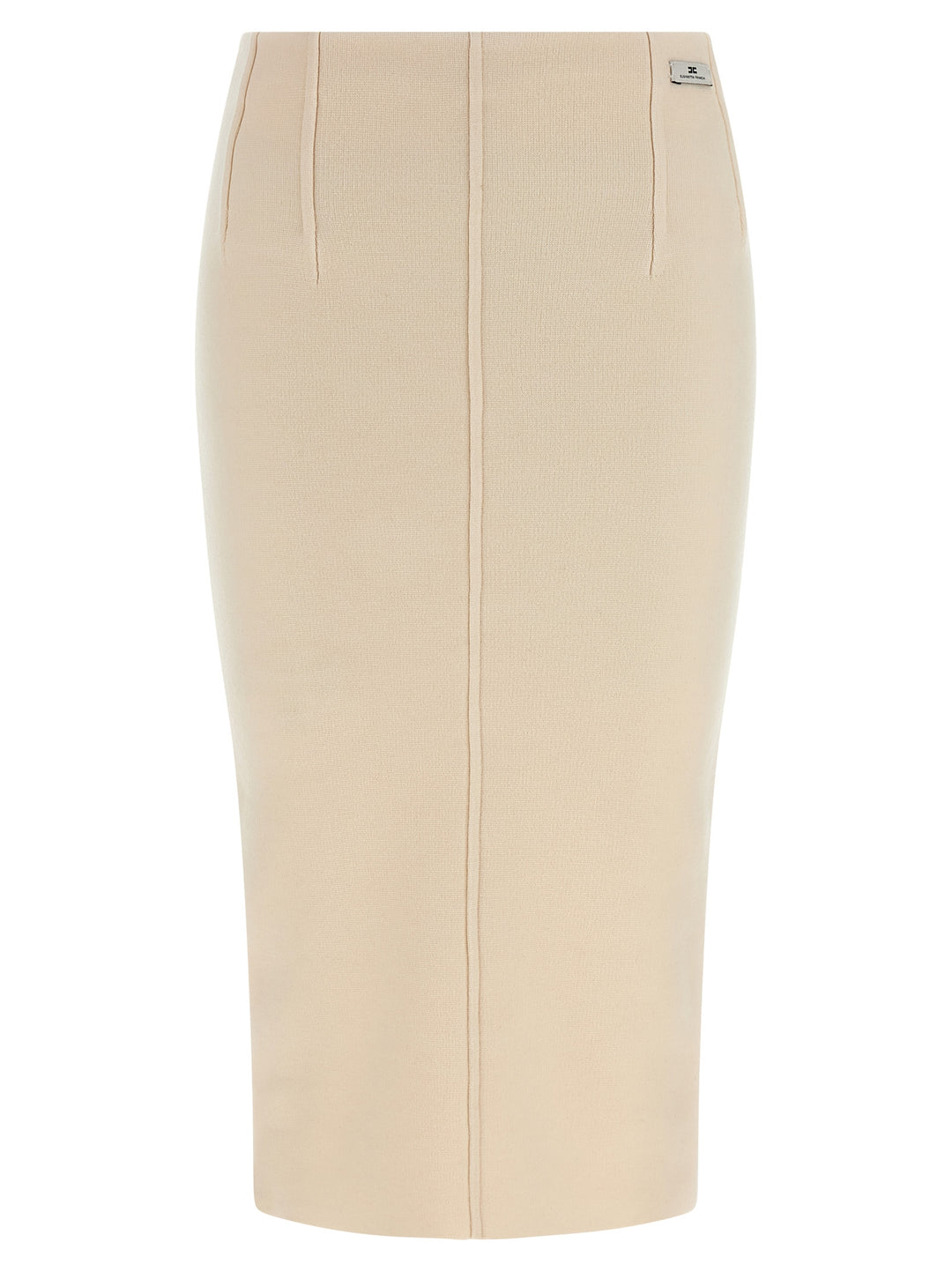 Elisabetta Franchi Fabric Stitch Wool Skirt Gonne - Bianco | 33d3bb39536e661f2c27871cb385be1bbe6e9f60