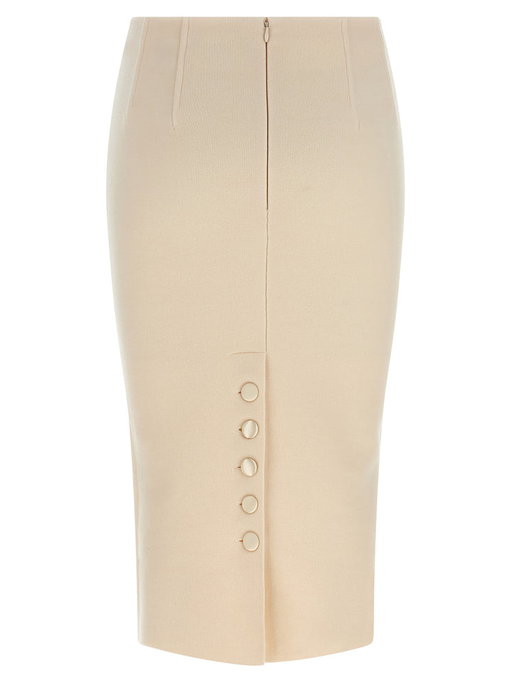 Elisabetta Franchi Fabric Stitch Wool Skirt Gonne - Bianco | 518c3b48ef7a41184b96b701bf94886f809635e8