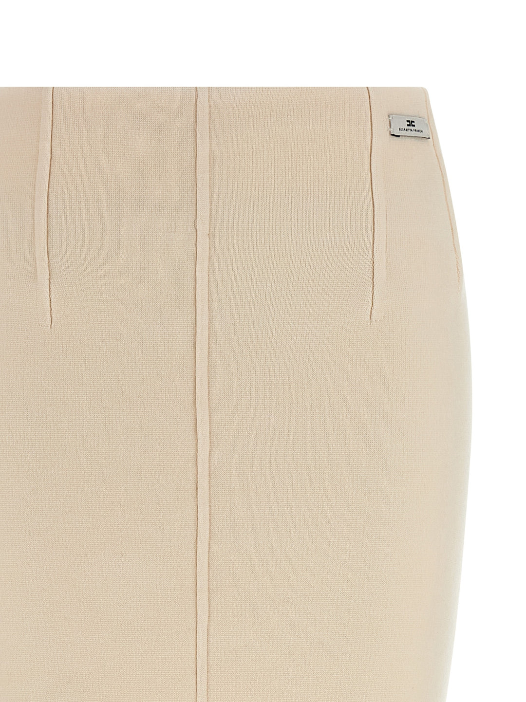 Elisabetta Franchi Fabric Stitch Wool Skirt Gonne - Bianco | e889eb29a8a8ffed97e3f4f357b32cf46f86a264