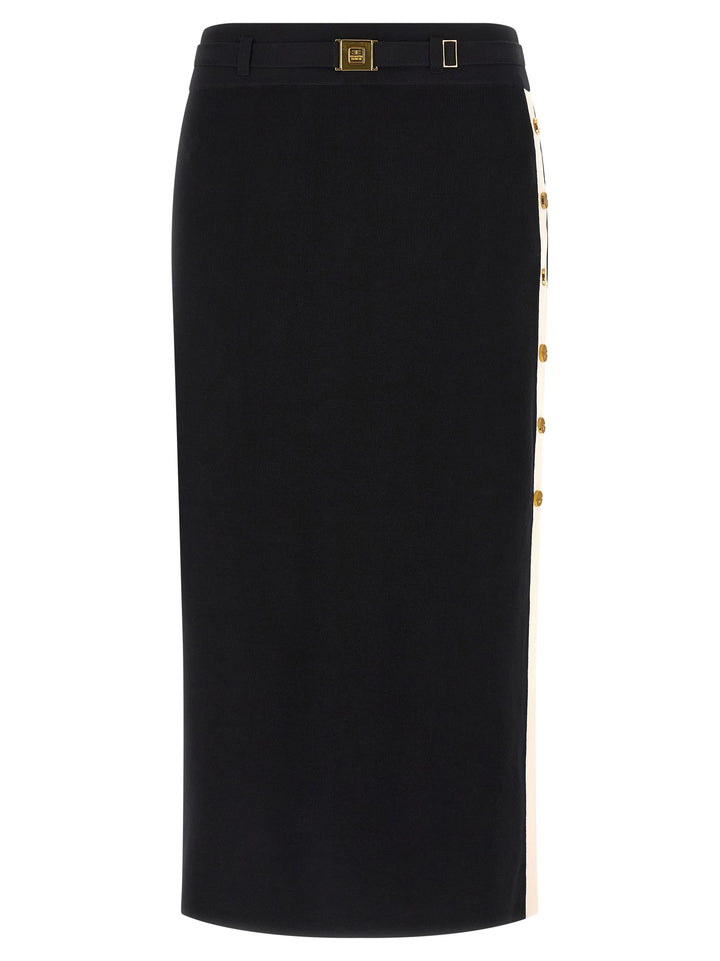Elisabetta Franchi Side Band Skirt Gonne - Nero | 8a5762fceb242219936376d8d09a85987868a115