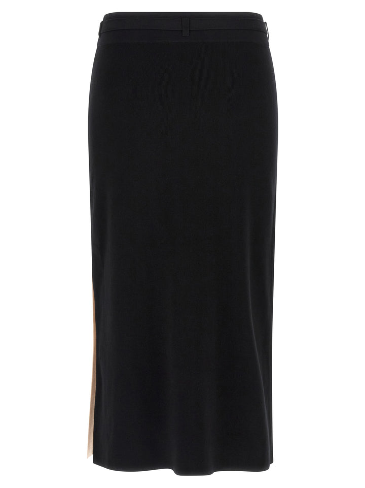 Elisabetta Franchi Side Band Skirt Gonne - Nero | 37291c42f21ae638aaf5fd2e63d44238ffaec0f2