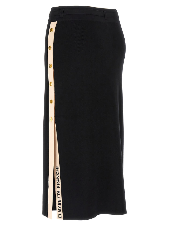 Elisabetta Franchi Side Band Skirt Gonne - Nero | 372908daf4865531e1f0ae7081f6b1e79c0e9ea2