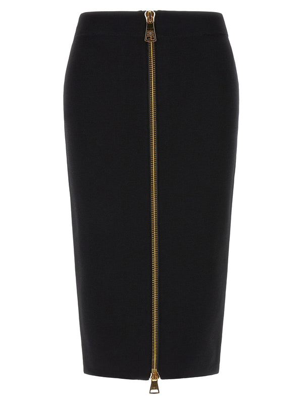 Zip Skirt Gonne Nero