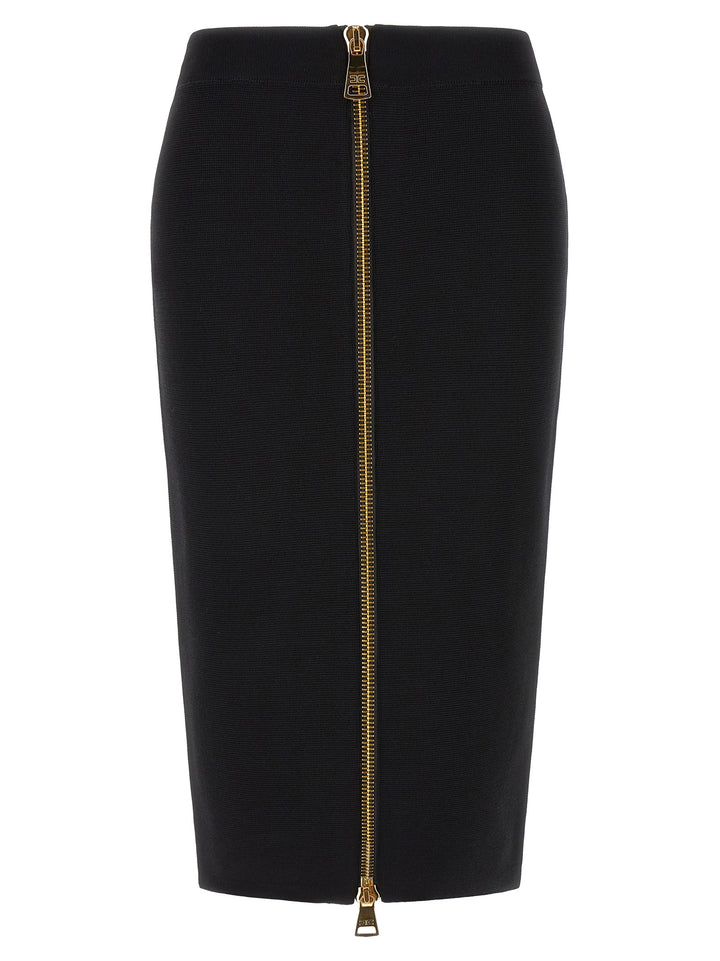 Elisabetta Franchi Zip Skirt Gonne - Nero | c463c2de0a750ca31396822684277a357f46fbd9