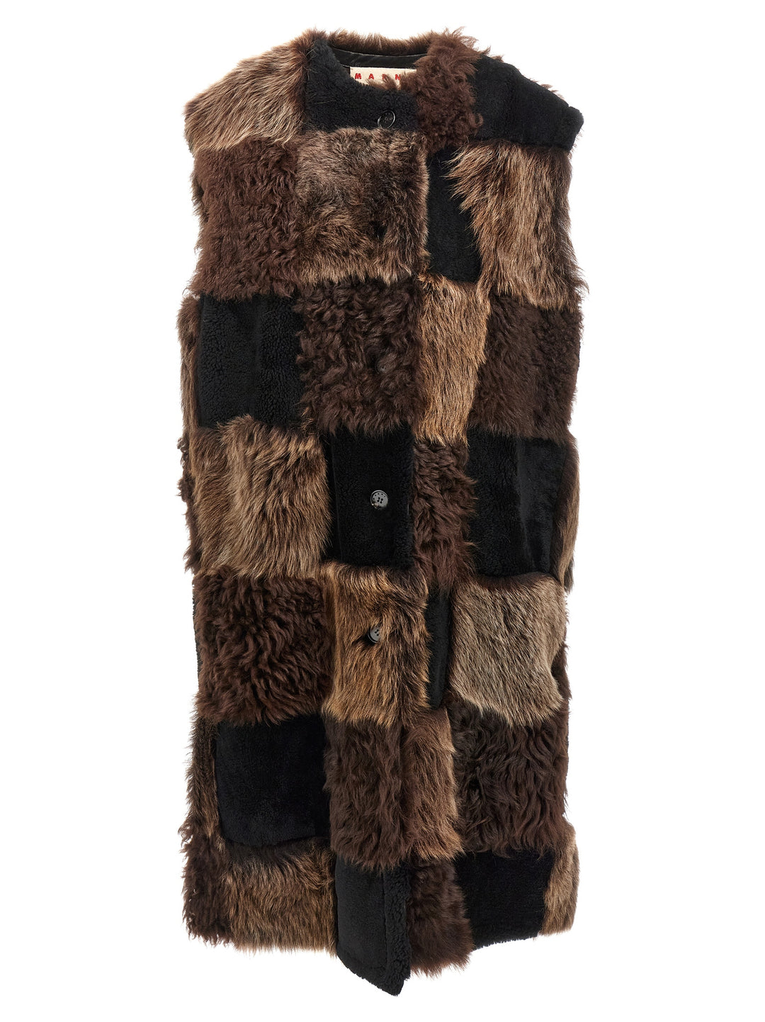 Marni Long Shearling Vest Gilet - Marrone | 4bc3df57bdb1eb2feeb2ac056f86305479cf67db