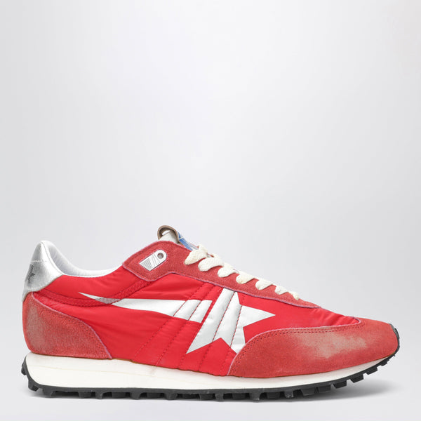 Red/Silver Marathon Sneakers In Nylon And Suede