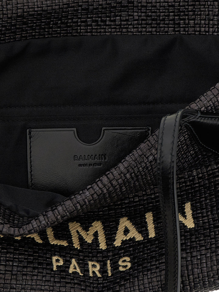 Balmain Track-Small Rafia Tote - Nero | d2e1773c4835f22efa5925f8e02859f576ea8cea