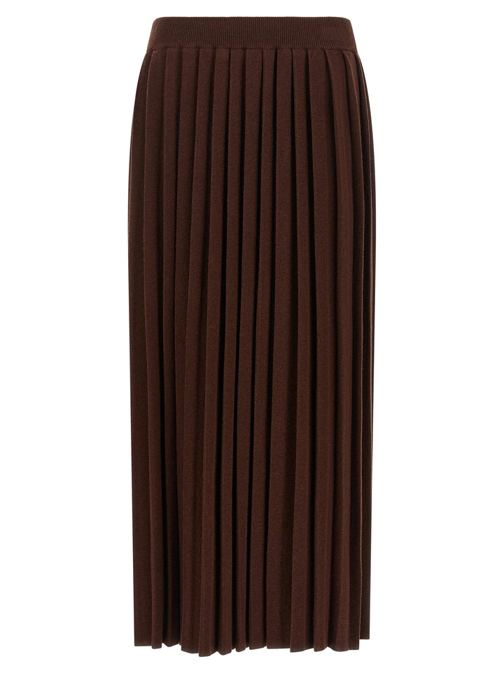 Fabiana Filippi Knitted Pleated Skirt Gonne - Marrone | c81409bcce388904cc7a3f347c3f27887ac7b4de