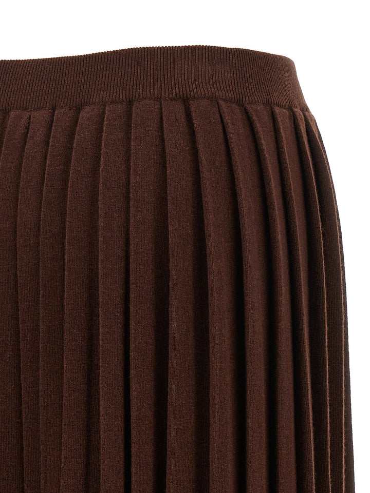 Fabiana Filippi Knitted Pleated Skirt Gonne - Marrone | e691f6873b5ffb9fd275de46e305c80d0b308d21