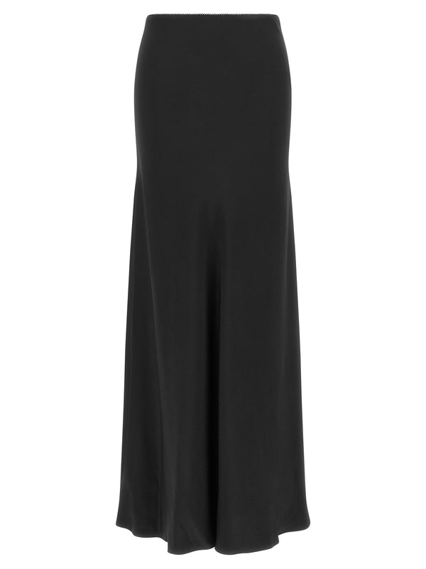 Shiny Satin Enver Skirt Gonne Nero
